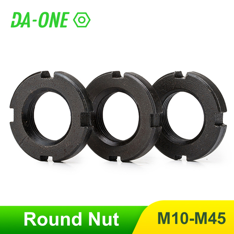 Round Nut DIN981 Slotted Nuts Four M10 M12 M14 M16 M18 M20 M22 M24 M25 M27 M30 M33 -M45 Axial fixation of rolling bearing ► Photo 1/6
