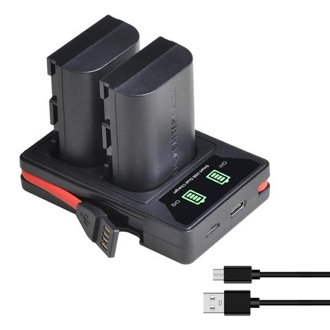 2x 2650mAh LP-E6 LPE6 LPE6N + LED Dual Charger for Canon EOS 5DS R Mark II 2 III 3 5D Mark II III IV 6D 60D 60Da 7D 7DII 70D 80D ► Photo 1/6