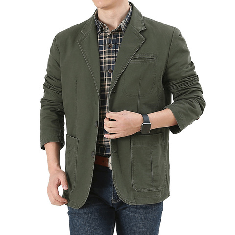 5XL Blazer Men Military Jacket Spring Autumn Casual Slim Business Suit Coat Cotton Bomber Cargo Jackets Outwear Casaco Masculina ► Photo 1/6