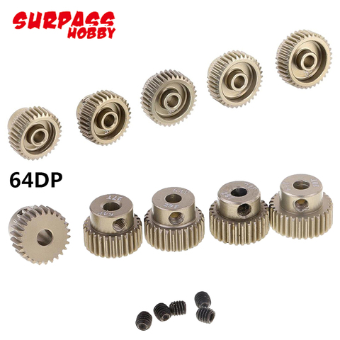 Pinion Gear,5pcs/lot SURPASSHOBBY 64DP 3.175mm 21T-25T/26T-30T/31T-35T/36T-40T/41T-45T/46T-50T Pinion Motor Gear for 1/10 RC Car ► Photo 1/6