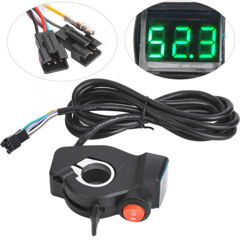 12V-99V E-Bike Thumb Throttle Grip with LCD Display Digital Battery Voltage Power Switch Electric Scooter Throttle Display ► Photo 1/6