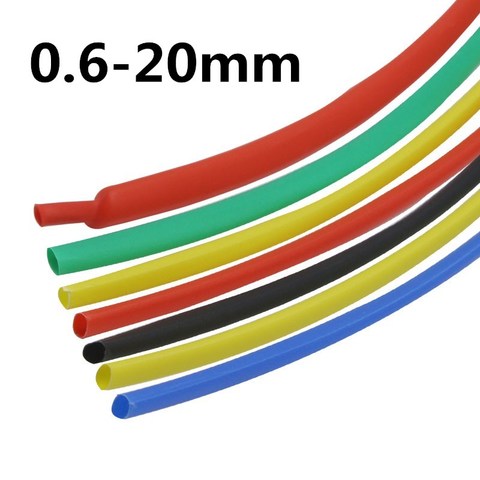 10meter 2:1 7Colors 0.6mm 0.8mm 1mm 1.5mm 2mm 2.5mm 3mm 3.5mm 4mm 4.5mm 5mm Heat Shrink Heatshrink Tubing Tube Wire Dropshipping ► Photo 1/6