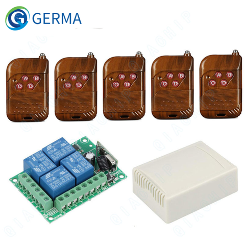 GERMA 433 Mhz RF Transmitter Remote Control + Wireless 433Mhz DC 12V 4 CH Remote Control Switch RF Relay Receiver Module DIY ► Photo 1/6