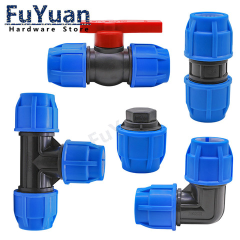1pcs PE Connector pipe fittings 20MM 25MM 32MM water Tube direct 1/2