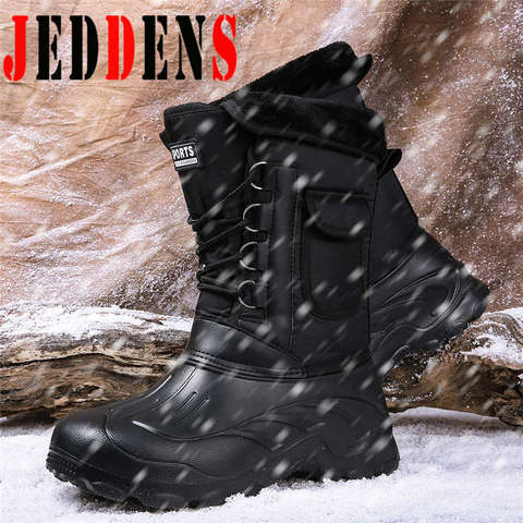 Brand Men's Winter Boots Waterproof Man Boots Warmest Plus Plush Snow Boots Outdoor Non-slip Casual Shoes Men Mid-Calf Boots V3 ► Photo 1/6