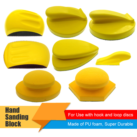 Multi Size 5 Inch 125MM 6 Inch 150MM PU Foam Hook and Loop Hand For Sandpaper Sanding Block Abrasive Tools Sanding Pad ► Photo 1/6