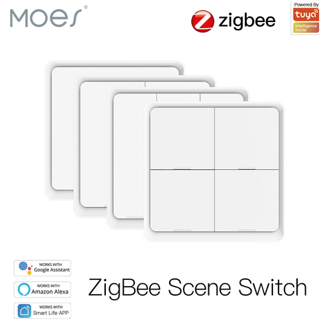 MOES Tuya ZigBee Wireless Scene Switch Push Button