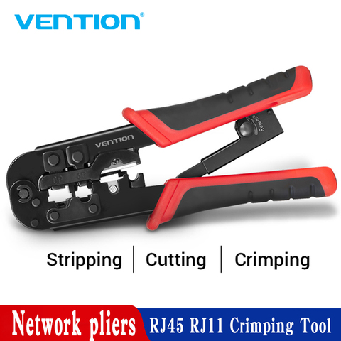 Vention RJ45 Crimping Tool Network Cable Crimper Cutting Tools Kits Crimping Stripper Punch Down RJ45 RJ12 RJ11 Ethernet Cable ► Photo 1/6