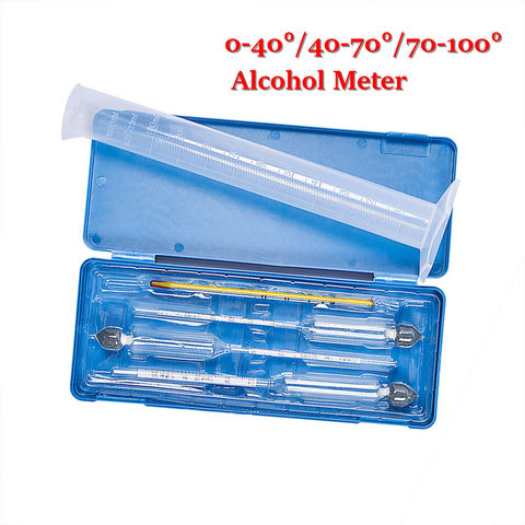 5pcs/set Alcohol Meter Wine Concentration Meter Alcohol Instrument Hydrometer Tester With Measuring Cylinder Thermometer 0-100% ► Photo 1/5