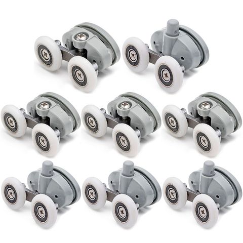 8x Twin Shower Glass Door Top / Bottom Rollers Runners Wheels Pulleys 23mm/25mm ► Photo 1/3