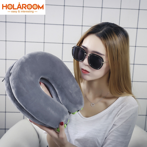 Travel Neck Support Pillow Multifunctional Cushion Portable Folding Travel Pillow for Sleeping Neck Pillows U Shape 2 Layers ► Photo 1/1