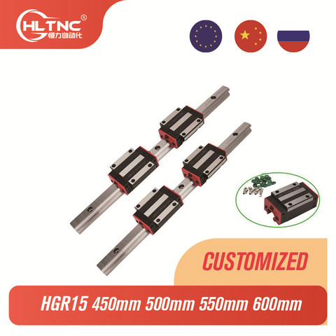 450/500/550/600mm HG15 HGW15CC W15C 15mm Guideway HGR15 Linear Guide Rail with lm block for cnc ► Photo 1/6