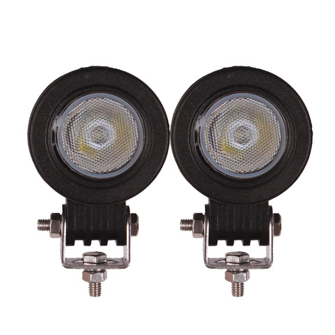 2PCS 10W LED WORK LIGHT MOTORCYLE CAR ATV SUV TRUCK WAGON CAMPER BICYCLE 12V 24V SPOT FLOOD DRIVING HEADLIGHT AUXILIARY FOG LAMP ► Photo 1/6