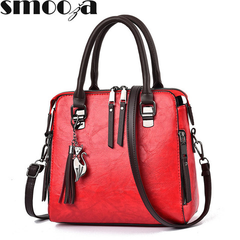 SMOOZA Luxury Handbags for Women Vintage Tote High Quality Leather Shoulder Bag Ladies Travel Top-hand Bags Female Satchels Bags ► Photo 1/6
