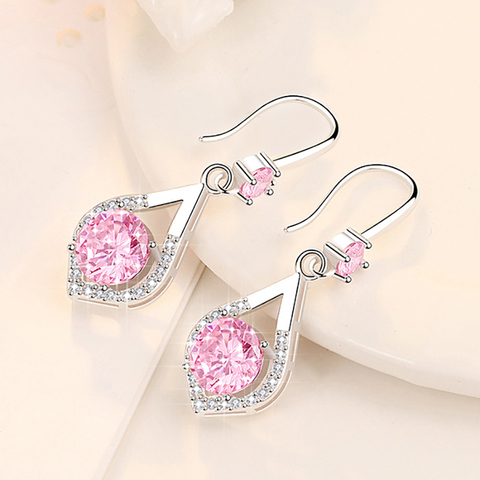 JUWANG Fashion Trend Korean Micro Inlay Zirconia Earring Charm Lady Bling Cubic Zircon Stud Earring Bright Blue Bijoux Gift ► Photo 1/6