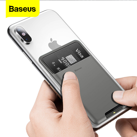 Baseus Universal Phone Back Slot Card Wallet Case For iPhone X Xs Luxury 3M Sticker Silicone Phone Pouch Case For Samsung Xiaomi ► Photo 1/6