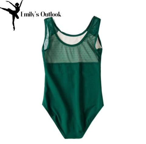 Girls' Team Basic Tank Leotard Classic High-Neck Dance Leotard Children Ballet Gymnastic Mesh Athletic Dancewear Extra Big ► Photo 1/6