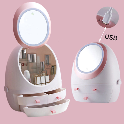 Led Makeup Mirror With Light Desktop Student Dormitory Girl Makeup Mirror Net Red Dressing Beauty Mirror ► Photo 1/1