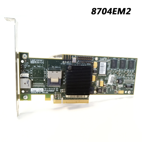 For LSI MegaRAID SAS 8704EM2 8-port PCI-E Array Card supports RAID0 1  128mb ► Photo 1/3