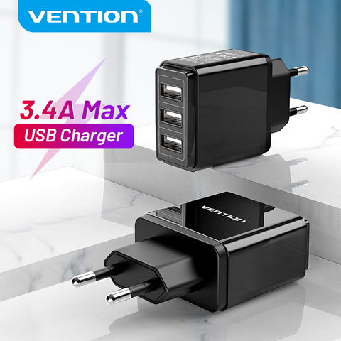 Vention USB Charger USB Wall Charger EU Adapter for iphone Xs 11 8 Samsung Huawei Mate 30 Xiaomi Fast Wall Mobile Phone Charger ► Photo 1/6