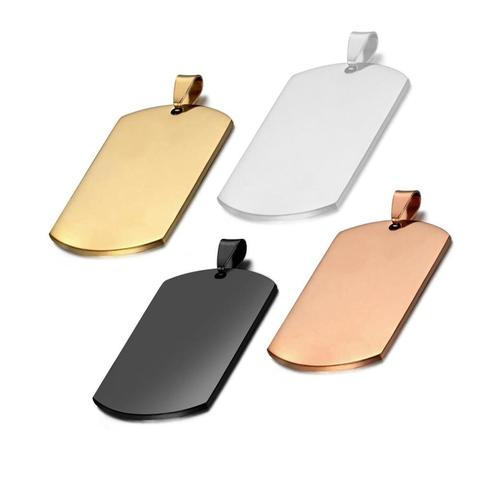 5Pcs 28*50mm Stainless Steel  Military Army ID Stainless Steel Name Blank  Dog Tags Pendant Rectangle Jewelry ► Photo 1/3