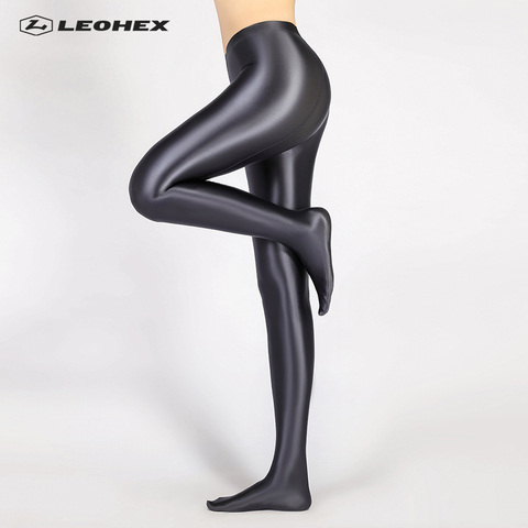 LEOHEX Spandex GLOSSY OPAQUE Pantyhose Shiny high waist Tights Sexy Stockings yoga pants training women sports leggings fitness ► Photo 1/6