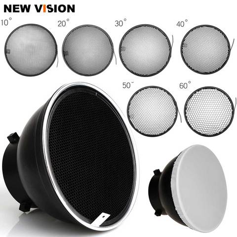 7inch 18cm Standard Reflector Diffuser with 10/20/30/40/50/60 Degree Honeycomb Grid for Bowens Mount Studio Light Strobe Flash ► Photo 1/6