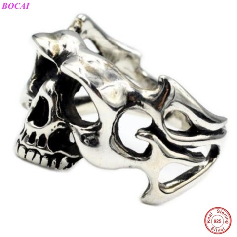 2022 new fashion Little devil hollow ring 925 Sterling Silver Thai silver handmade Gothic Punk men's style rings  for men ► Photo 1/6