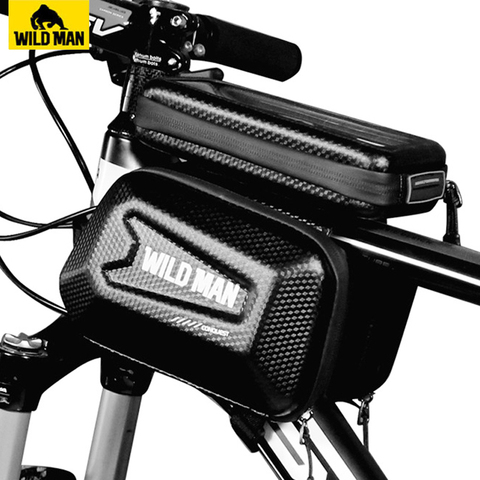 WILD MAN 6.5in Bicycle Bags Front Frame MTB Bike Bag Waterproof Touch Screen Top Tube Mobile Phone Bag For Cycling Accessories ► Photo 1/6