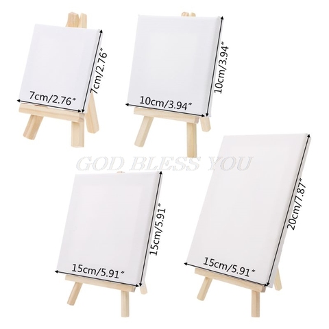 Mini Canvas And Natural Wood Easel Set For Art Painting Drawing Craft Wedding Supply Drop Shipping ► Photo 1/5