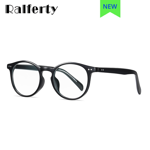 Ralferty Female Glasses Round Retro Gaming Computer Blue Light Glasses Transparent Optic Myopia Glasses Frames Women Men D2301 ► Photo 1/1