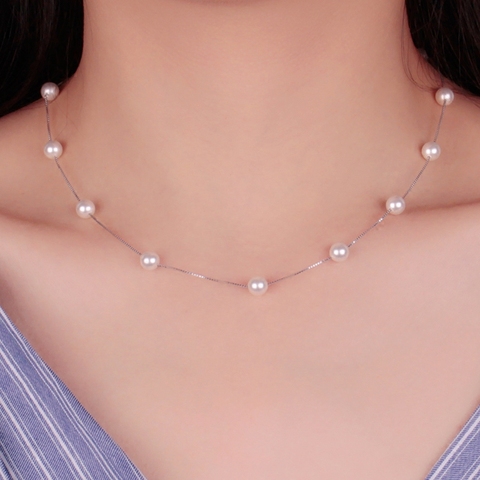 Elegant Simple 12 PCS 6mm Pearl Necklace For Women Ladies Gift Box Chain Choker Jewelry Dropshipping S-N54 ► Photo 1/6