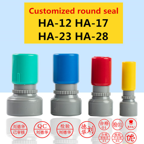 Professional custom round photosensitive seal various text pattern LOGO handmade DIY name stamps Drawing can be made ► Photo 1/5