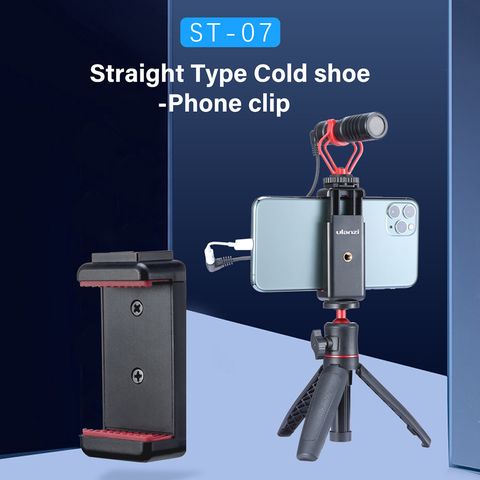 Ulanzi ST-07 Phone Clamp Holder Clip With Cold Shoe Mount Mic Fill Light 1/4'' Tripod Universal for iPhone Android Smartphone ► Photo 1/6