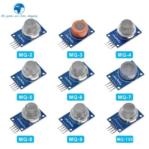 MQ-2 MQ-3 MQ-4 MQ-5 MQ-6 MQ-7 MQ-8 MQ-9 MQ-135 Detection Smoke methane liquefied Gas Sensor Module for Arduino Starter DIY Kit ► Photo 1/6