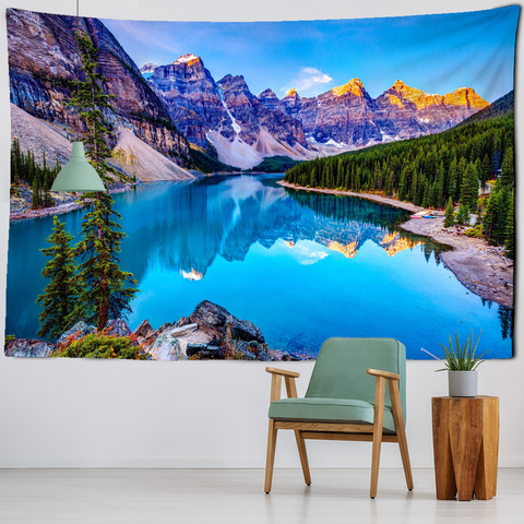 Landscape Painting Tapestry Wall Hanging Colorful Natural Scenery Bohemian Travel Mattress Studio Living Room Art Decor ► Photo 1/6