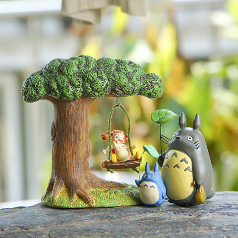 Cartoon Swing Girl Cute Totoro Fairy Garden Miniatures DIY Ornament Decoration Crafts Figurines Micro landscape Home Decor ► Photo 1/4