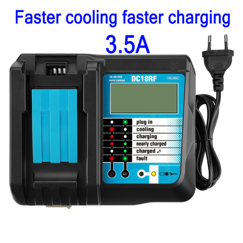 DC18RF Rapid Charger Replacement Power Tools Lithium-ion Charger 14.4V-18V for Makita Power Tool Battery DC18RA DC18RC With USB ► Photo 1/6
