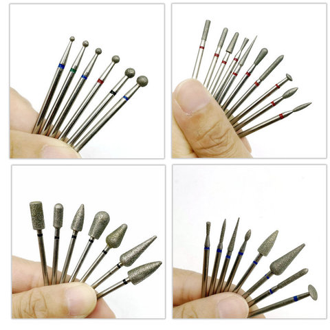 10pcs/set Diamond Nail Drill Bit for Manicure Cutter Dental Diamond Grinding Polish Burs Dental Lab Polisher ► Photo 1/6