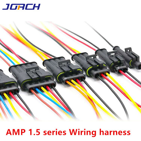 1 sets AMP 1P 2P 3P 4P 5P 6P Waterproof Electrical Auto Connector Male Female Plug with Wire Cable harness for Car Motorcycle ► Photo 1/6
