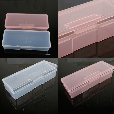 19.2x7.7x4cm Multi-Purpose Display Cabinet  Needlework tools Small Storage Box Pink / Transparent Plastic Storage Box ► Photo 1/6