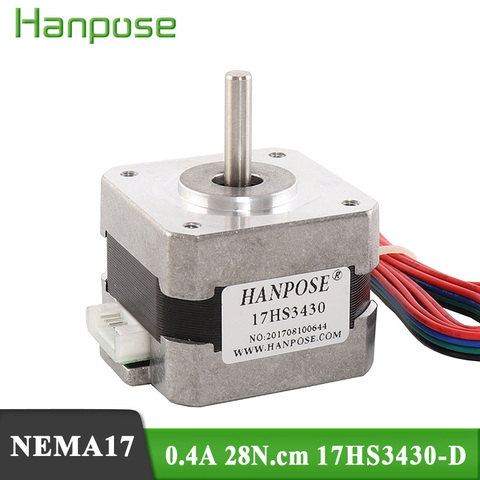 Free shipping 3D Printer motor Nema17 12VDC 2800g.cm 34mm 4-Lead 17HS3430-D 17 motor Stepper for  Various instrument accessories ► Photo 1/6