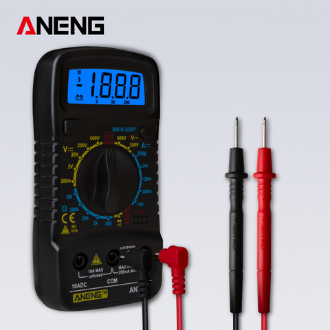 ANENG AN830L Digital Multimeter LCD Backlight Portable AC/DC Handheld Ammeter Voltmeter Voltage Tester Meter Multimetro ► Photo 1/6