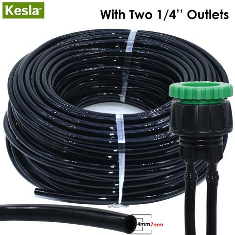 KESLA 5M-50M Watering Hose 4/7 mm Garden Pipe Tubing W/ 1/2''&3/4'' Integrated Connector for Irrigation Systems Kit Greenhouses ► Photo 1/6