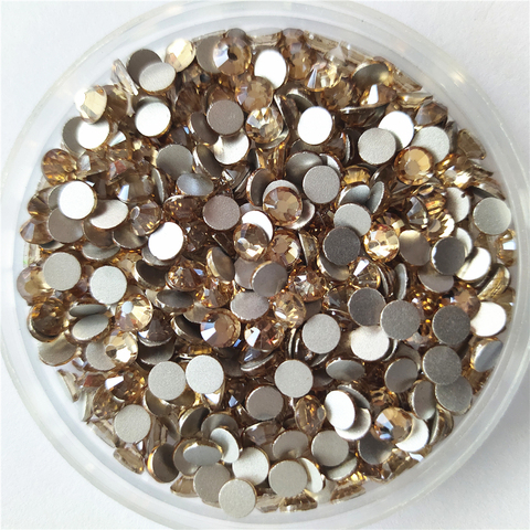 Gold Shadow Non HotFix Rhinestones Glass 3D Rhinestone For Nail Art Design Gems Nail Decorations Crystal Strass AB Stones ► Photo 1/2