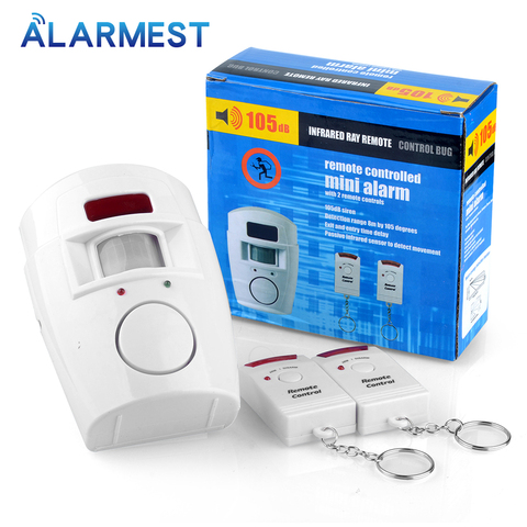 Smarsecu 2 Remote Controller Wireless Home Security PIR Alert Infrared Sensor Alarm system  Motion Detector Alarm Siren ► Photo 1/6