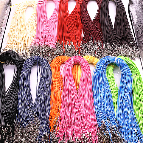 New 10pcs 1.5mm Nylon Tarpaulin Waxed Cord Lobster Clasp Rope Braided Adjustable Rope for Jewelry Making DIY Necklace Bracelets ► Photo 1/6