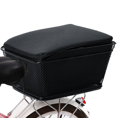 Rear Bike Basket Large Capacity Metal Wire Bicycle Basket Bicycle Bag Waterproof Rainproof Cover ► Photo 1/6