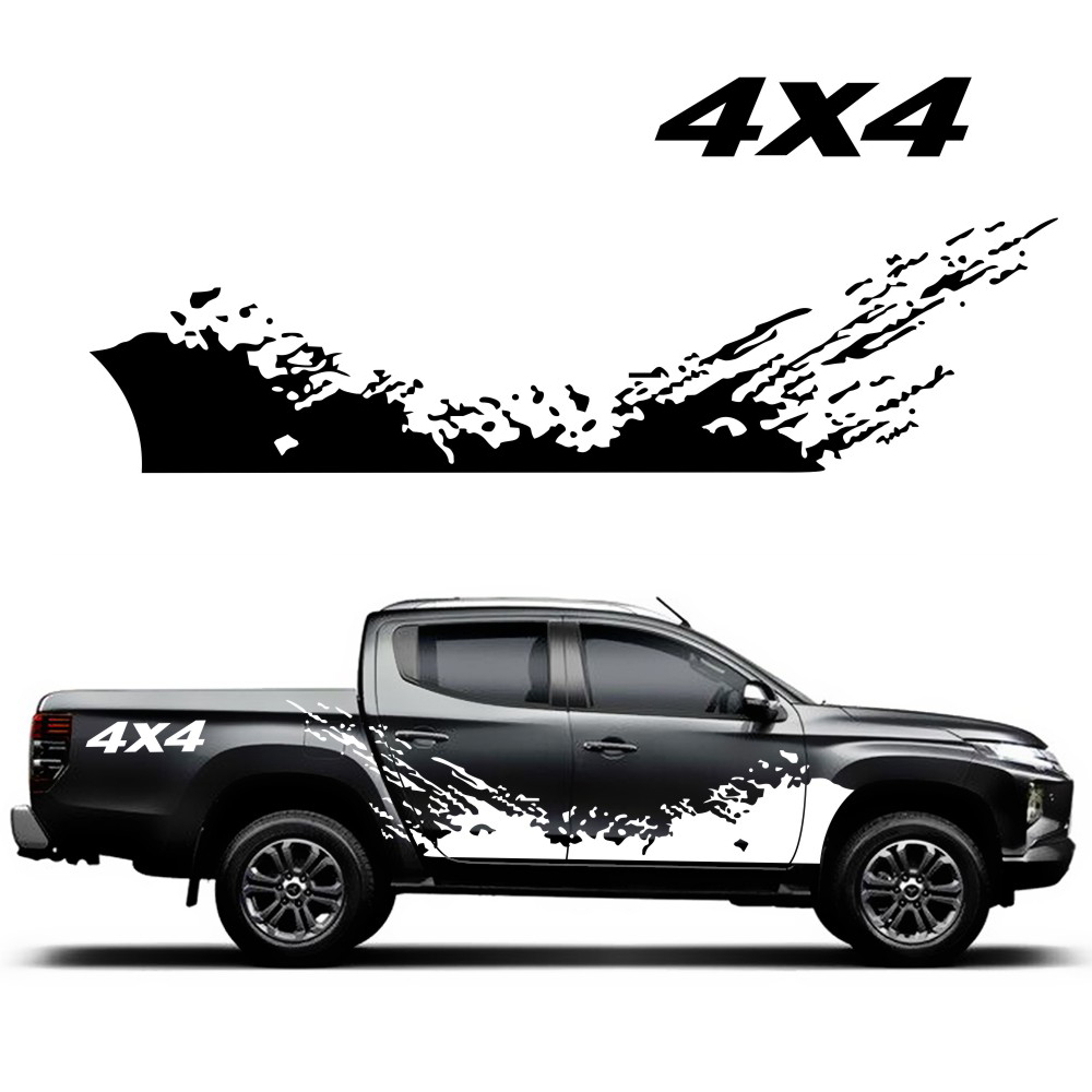 Pair Graphics Vinyl Decal Truck Pickup 4x4 Off Road Body Side Stickers Black DIY