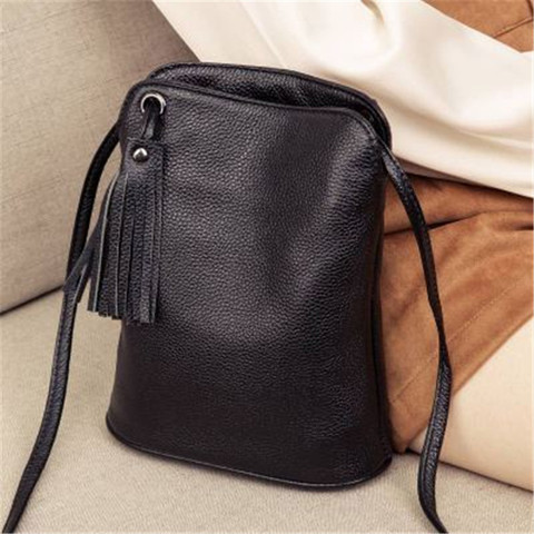 New Cross Body Cell Phone Purses Vintage Bag Women Small Shoulder Bag Genuine Leather Softness Mini Bag for Woman Messenger Bags ► Photo 1/6